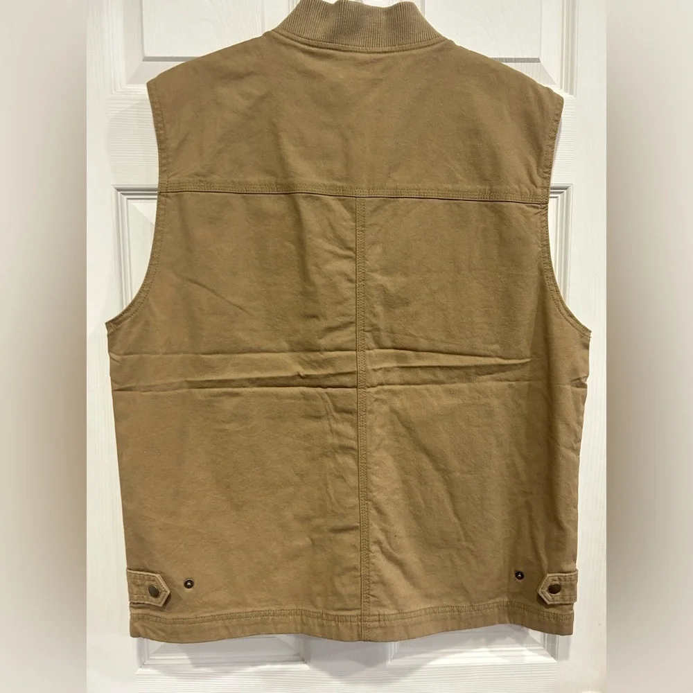 American Eagle AE Men’s Large Workwear Vest Tan Cotton Canvas Rancher Lined NWT